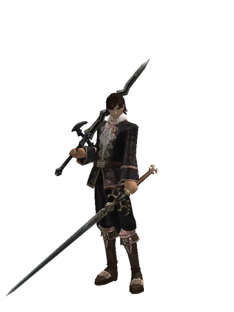 Stormbringer*Raid Sword on a male Human mystic, front view