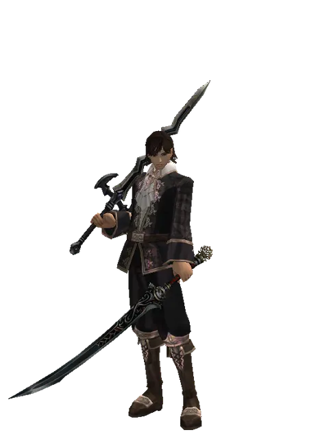 Stormbringer*Samurai Long sword on a male Human mystic, front view