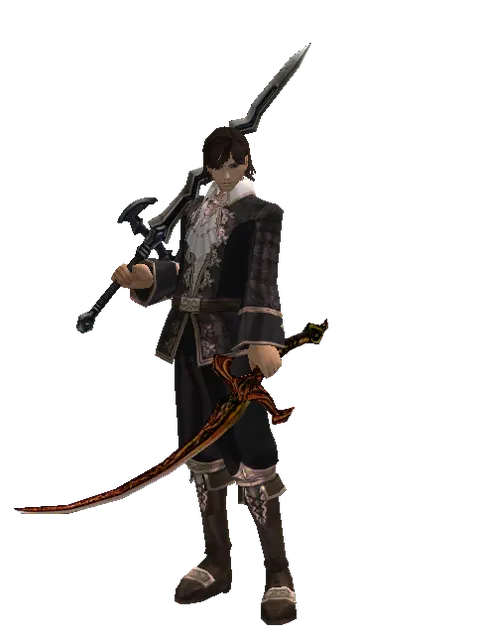 Stormbringer*Shamshir on a male Human mystic, front view
