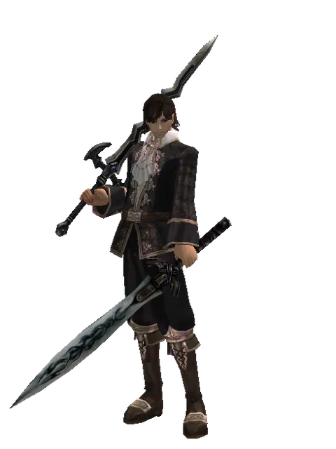 Stormbringer*Tsurugi on a male Human mystic, front view