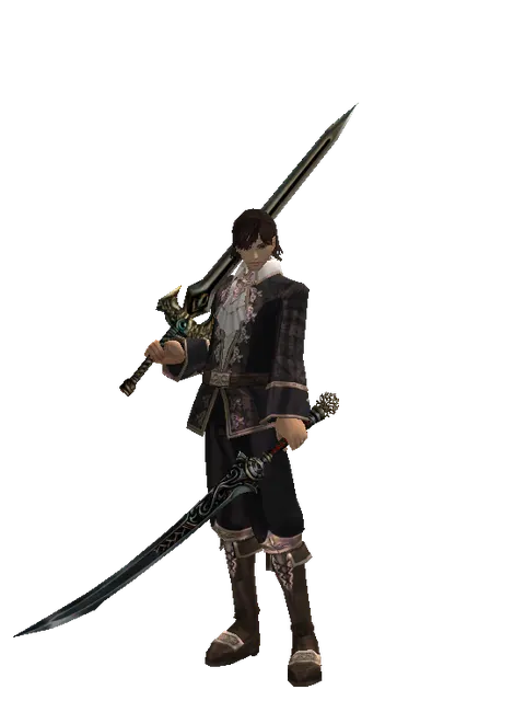 Sword of Delusion*Samurai Long Sword on a male Human mystic, front view