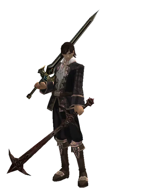 Sword of Delusion*Sword of Nightmare on a male Human mystic, front view