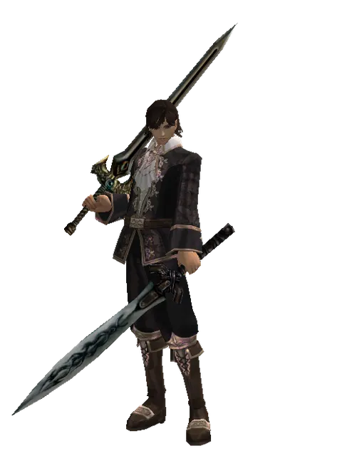 Sword of Delusion*Tsurugi on a male Human mystic, front view