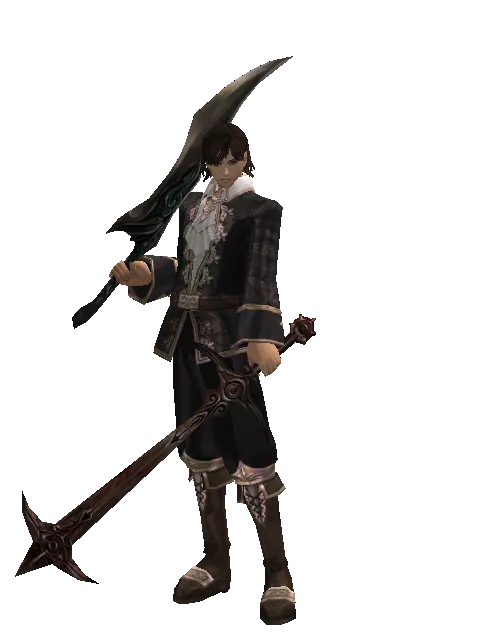 Sword of Limit*Sword of Nightmare on a male Human mystic, front view
