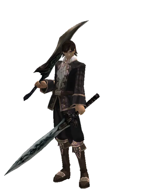 Sword of Limit*Tsurugi on a male Human mystic, front view