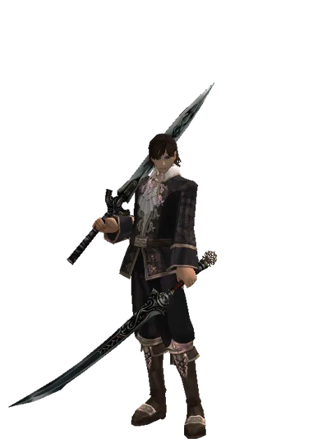 Tsurugi*Samurai Long Sword on a male Human mystic, front view
