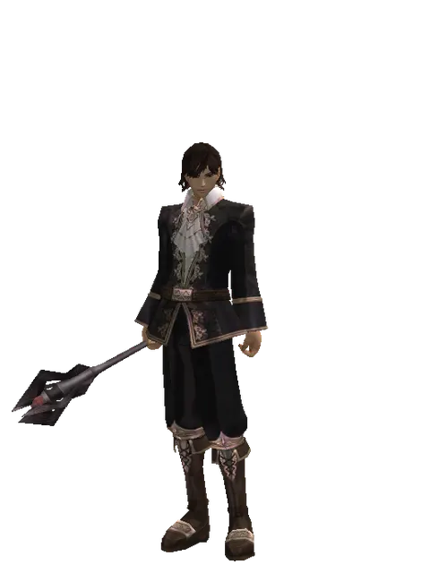 Temptation of Abyss on a male Human mystic, front view