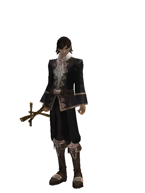 Voodoo Doll on a male Human mystic, front view
