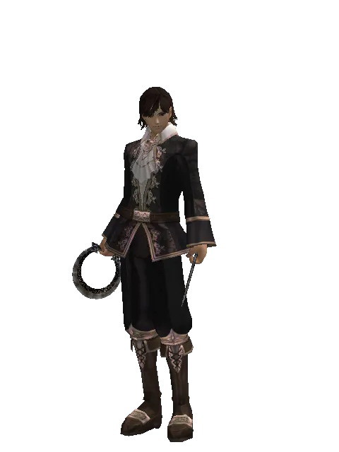 Chakram on a male Human mystic, front view