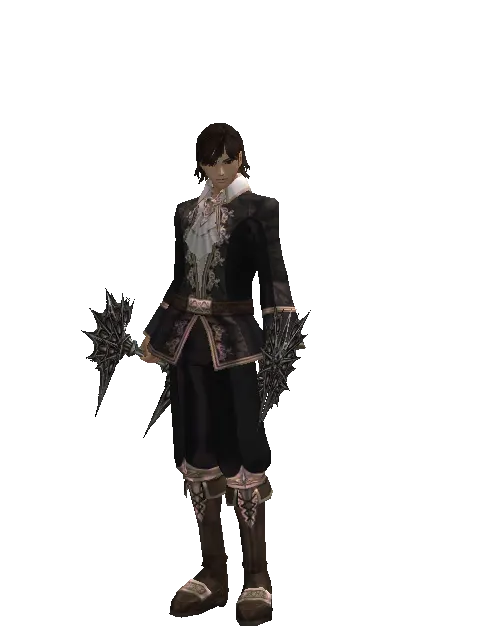 Dragon Grinder on a male Human mystic, front view