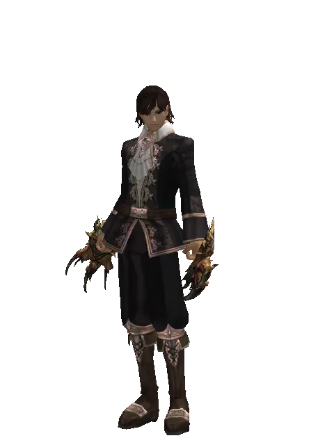 Vesper Fists on a male Human mystic, front view