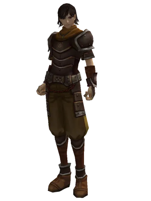 Brigandine Set on a male Human mystic, front view