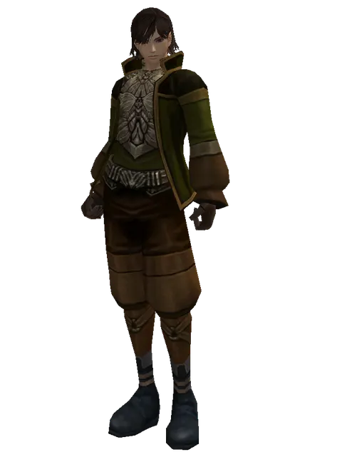 Dwarven Scale (heavy armor) on a male Human mystic, front view