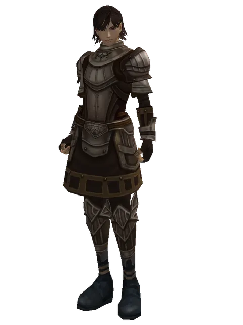 Half Plate (heavy armor) on a male Human mystic, front view