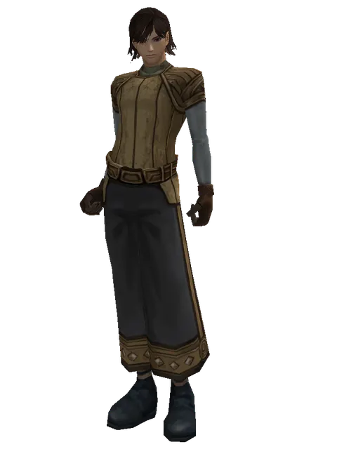 Cotton (light armor) on a male Human mystic, front view