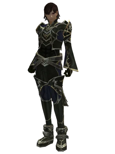 Dark Crystal Leather Set on a male Human mystic, front view