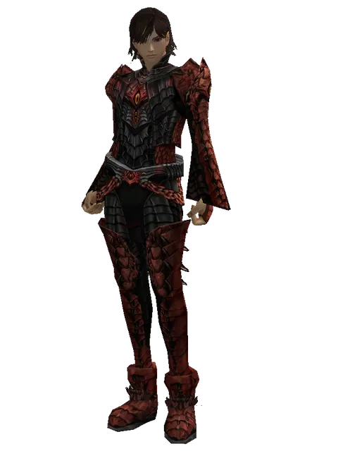 Draconic Leather Set on a male Human mystic, front view