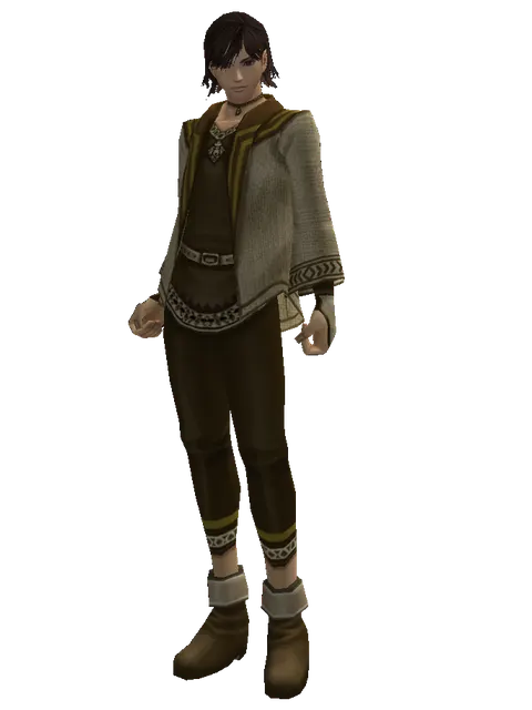 Drake Leather Set on a male Human mystic, front view