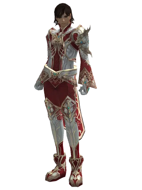 Dynasty Leather Set on a male Human mystic, front view