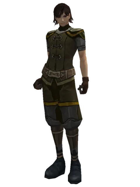 Hard Leather (light armor) on a male Human mystic, front view