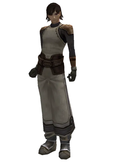 Leather (light armor) on a male Human mystic, front view