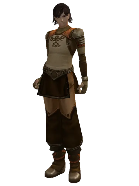 Reinforced Mithril Set on a male Human mystic, front view