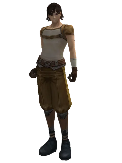 Squire's (light armor) on a male Human mystic, front view