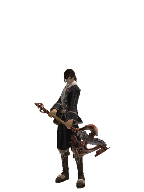 Dragon Claw Axe on a male Human mystic, front view