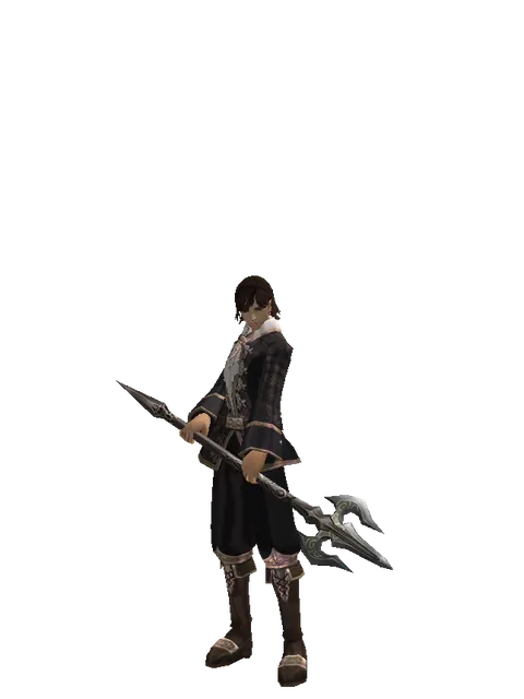 Dwarven Trident on a male Human mystic, front view
