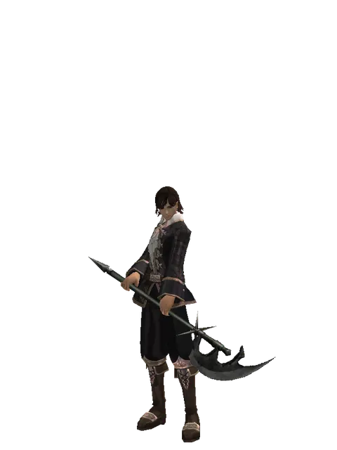 Glaive on a male Human mystic, front view