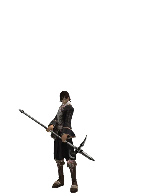 Guard Spear on a male Human mystic, front view