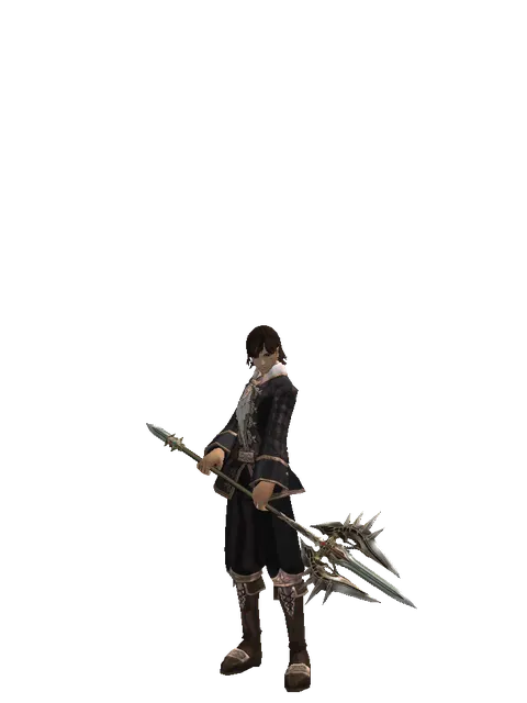 Icarus Trident on a male Human mystic, front view