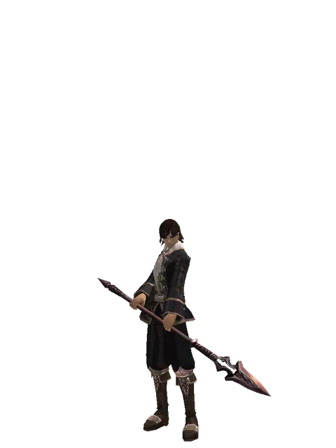 Lance on a male Human mystic, front view