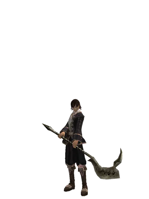 Orcish Glaive on a male Human mystic, front view
