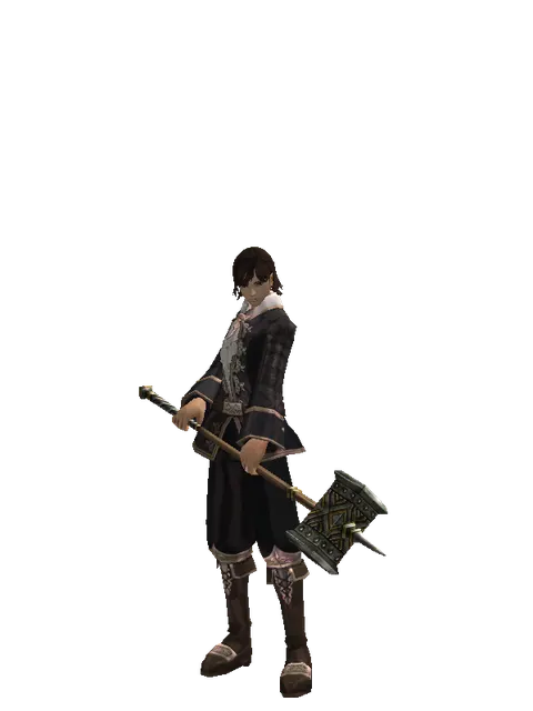 War Pick on a male Human mystic, front view