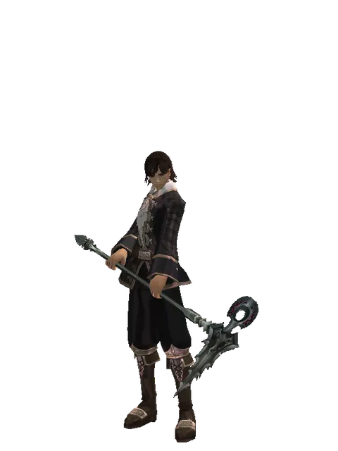 Widow Maker on a male Human mystic, front view