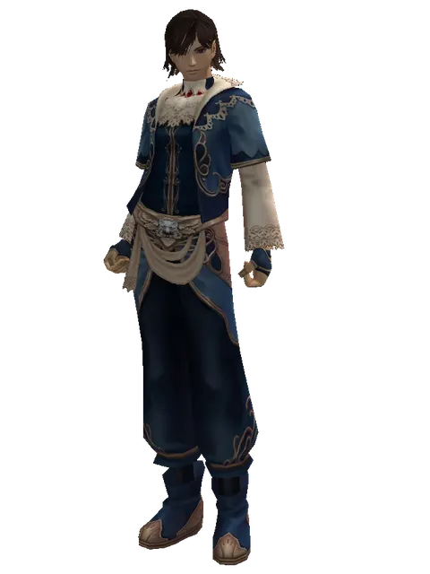 Blue Wolf Set - Robe on a male Human mystic, front view