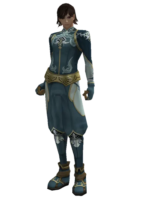 Clan Oath Set - Robe on a male Human mystic, front view