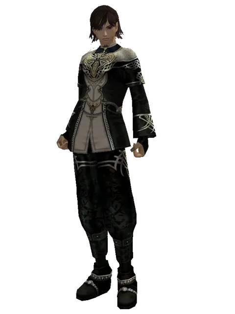 Dark Crystal Robe Set on a male Human mystic, front view