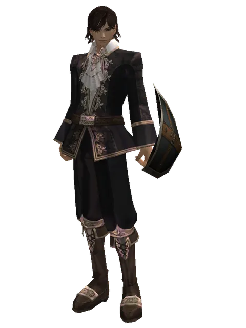 Aspis on a male Human mystic, front view