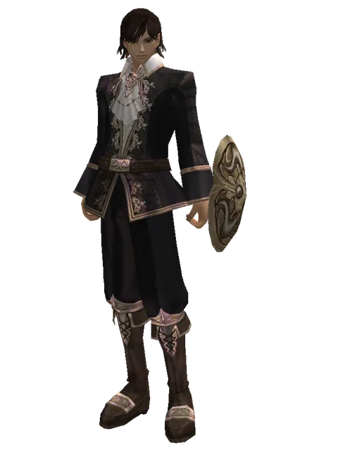 Bone Shield on a male Human mystic, front view