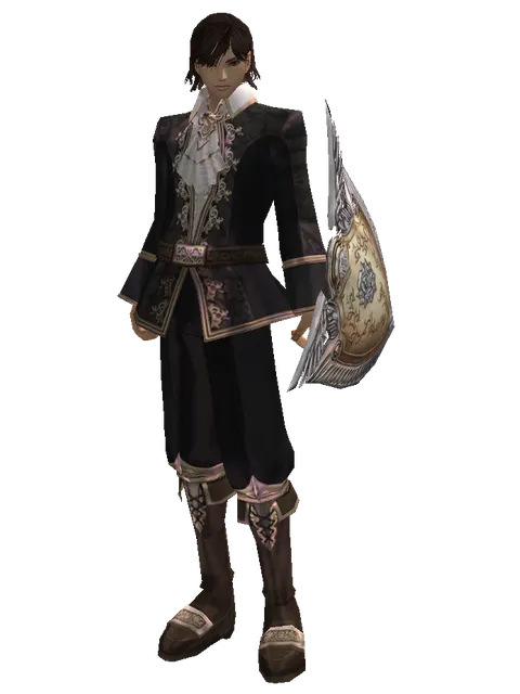Imperial Crusader Shield on a male Human mystic, front view