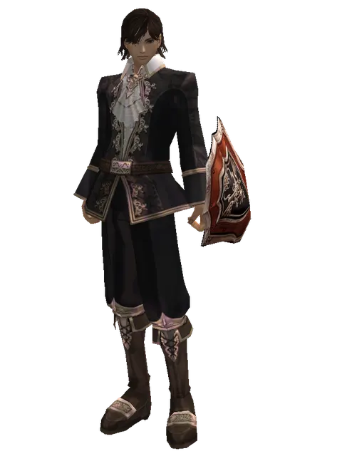 Shield of Nightmare on a male Human mystic, front view