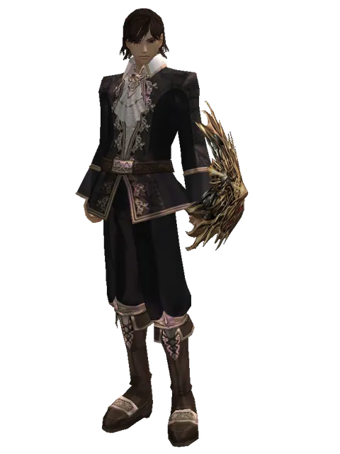 Vesper Shield on a male Human mystic, front view