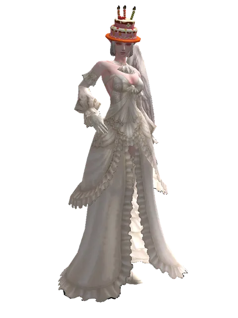 Birthday Hat on a female Kamael, front view