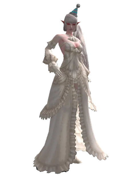 Blue Party Hat on a female Kamael, front view