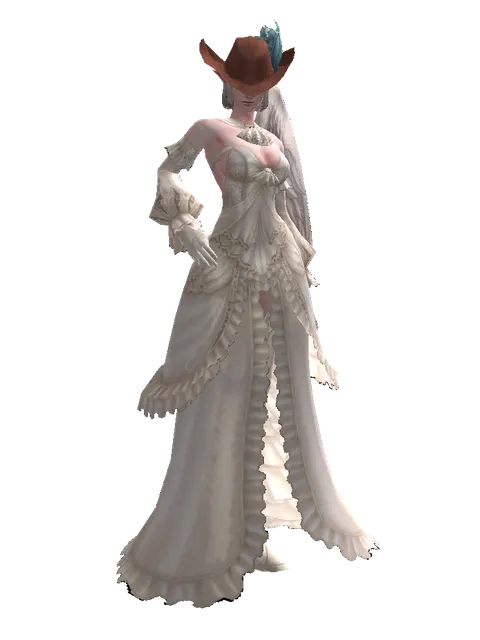 Feathered Hat on a female Kamael, front view