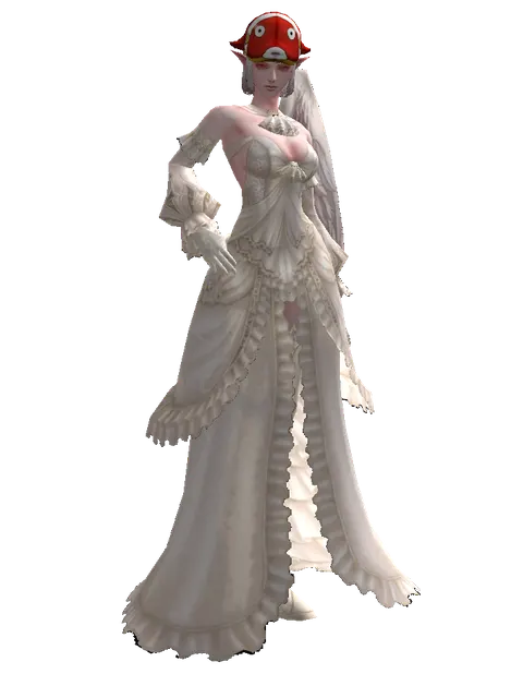 Red Fish Hat (?) on a female Kamael, front view