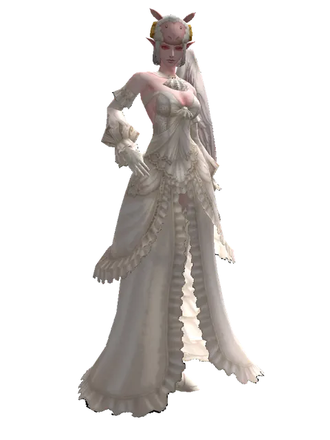 White Sheep Hat on a female Kamael, front view