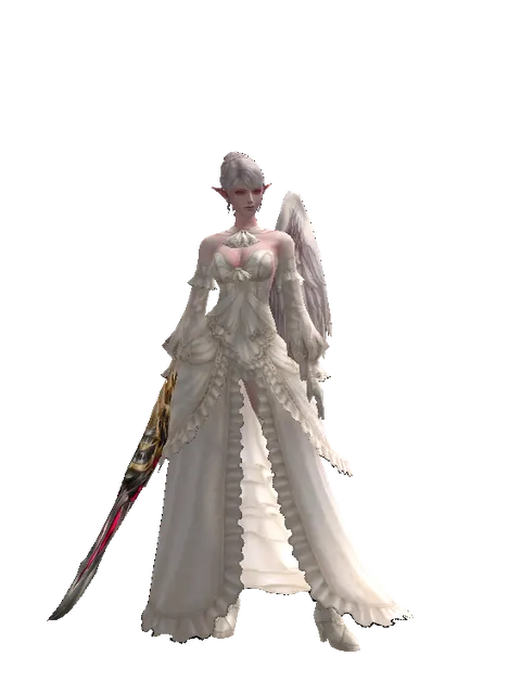 Vesper Ancient Sword on a female Kamael, front view